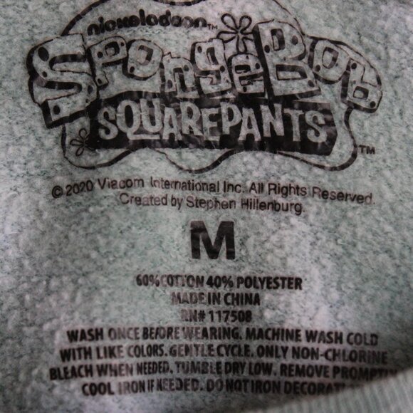 SpongeBob SquarePants Crew Neck Sweatshirt Tie Dye Green Purple Yellow Unisex M - Picture 3 of 4